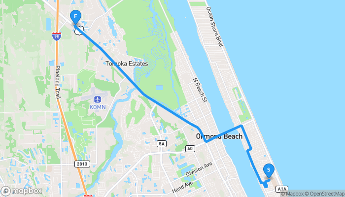 Route map from 117 Harvard Drive to Reformed Film Lab