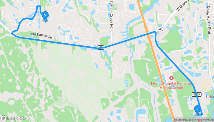 Route map from Home to Work