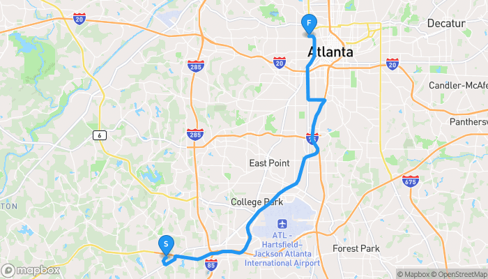 Route map from 5100 Welcome All Road to 598 Western Avenue Northwest