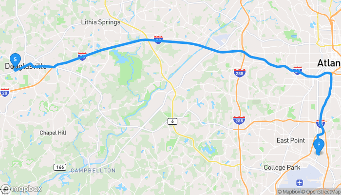 Route map from 7101 West Strickland Street to 535 Walnut Street