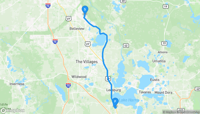 Route map from 545 Midway Track Court to 5181 River Edge Ln