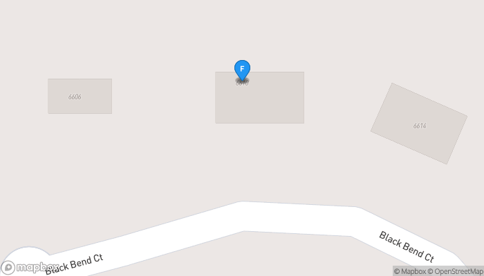 Route map from 6610 Black Bend Court to 6610 Black Bend Court