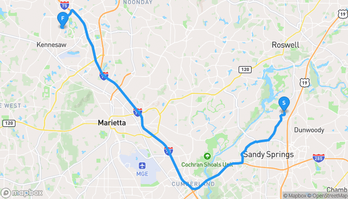 Route map from 7445 Trowbridge Road to 1875 Maple Drive