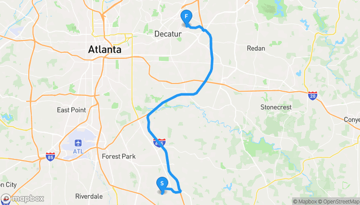 Route map from 810 Sandlewood Court to 277 Laredo Drive